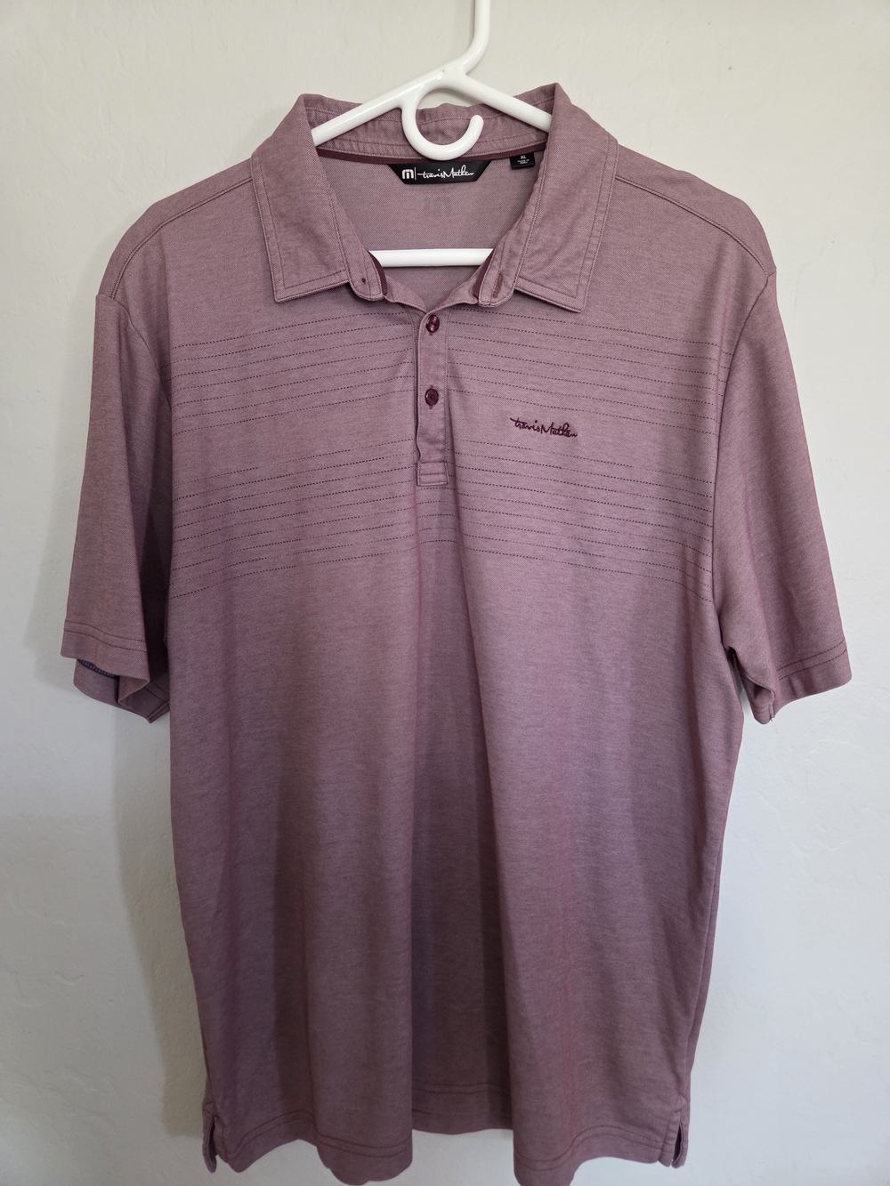 Travis Mathew Men's Short Sleeve Polo Shirt - Mauve
